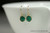 14K yellow gold filled wire wrapped emerald green crystal drop earrings handmade by Jessica Luu Jewelry