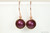 14K rose gold filled wire wrapped elderberry dark purple pearl drop earrings handmade by Jessica Luu Jewelry