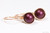 14K rose gold filled wire wrapped elderberry dark purple pearl drop earrings handmade by Jessica Luu Jewelry