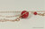 14K rose gold filled wire wrapped red coral pearl solitaire pendant on chain necklace handmade by Jessica Luu Jewelry