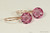 14K rose gold filled pink crystal dangle earrings handmade by Jessica Luu Jewelry