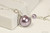 Sterling silver wire wrapped mauve purple pearl solitaire necklace handmade by Jessica Luu Jewelry