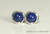 Sterling silver wire wrapped dark lapis blue pearl stud earrings handmade by Jessica Luu Jewelry