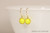 14K gold filled wire wrapped neon yellow pearl drop earrings handmade by Jessica Luu Jewelry