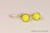 14K gold filled wire wrapped neon yellow  pearl drop earrings handmade by Jessica Luu Jewelry