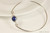 Sterling silver wire wrapped dark lapis blue bangle bracelet handmade by Jessica Luu Jewelry