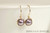 14K yellow gold filled wire wrapped purple mauve pearl drop earrings handmade by Jessica Luu Jewelry