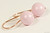 14K rose gold filled light pastel pink pearl drop earrings handmade by Jessica Luu Jewelry