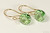 14K yellow gold filled light green peridot crystal classic cut pendant dangle earrings