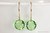 14K yellow gold filled light green peridot crystal classic cut pendant dangle earrings