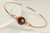 14k rose gold filled wire wrapped bangle bracelet with garnet red siam crystal handmade  by Jessica Luu Jewelry