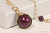 14K yellow gold filled wire wrapped blackberry purple pearl solitaire pendant on chain necklace handmade by Jessica Luu Jewelry
