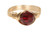 14K yellow gold filled wire wrapped garnet red siam crystal solitaire ring handmade by Jessica Luu Jewelry