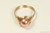 14K yellow gold filled wire wrapped rose peach pearl solitaire ring handmade by Jessica Luu Jewelry