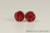 Rose Gold Ruby Red Crystal Stud Earrings - Available in 2 Sizes and Other Metal Options