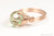 14K rose gold filled wire wrapped light green chrysolite crystal solitaire ring handmade by Jessica Luu Jewelry