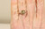 14K rose gold filled wire wrapped light green chrysolite crystal solitaire ring handmade by Jessica Luu Jewelry