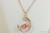 14k rose gold filled wire wrapped pendant on chain necklace with rose peach crystal handmade  by Jessica Luu Jewelry