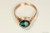 14K rose gold filled wire wrapped emerald green crystal ring handmade by Jessica Luu Jewelry