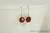 Gold Red Coral Crystal Earrings