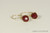 Gold Red Coral Crystal Earrings