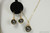 Gold Black Pearl Earrings - Available with Matching Necklace and Other Metal Options