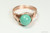 14K rose gold filled wire wrapped jade green pearl ring handmade by Jessica Luu Jewelry