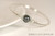 handmade sterling silver wire wrapped bangle bracelet with dark grey pearl by Jessica Luu Jewelry