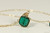 14K yellow gold filled wire wrapped emerald green crystal cube pendant on chain necklace handmade by Jessica Luu Jewelry