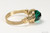 14K gold filled wire wrapped emerald green Austrian crystal ring handmade by Jessica Luu Jewelry