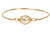 14k yellow gold filled wire wrapped bangle bracelet with cream pearl handmade by Jessica Luu Jewelry