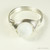 Sterling silver wire wrapped 8mm faceted round white alabaster gemstone solitaire ring handmade by Jessica Luu Jewelry