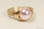 14K yellow gold filled wire wrapped light pink rosaline pearl solitaire ring handmade by Jessica Luu Jewelry