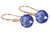 Rose Gold Sapphire Blue Crystal Earrings - Other Metal Options Available