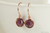 14K rose gold filled wire wrapped amethyst purple crystal drop earrings handmade by Jessica Luu Jewelry