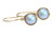 Gold Iridescent Light Blue Pearl Earrings - Available with Matching Necklace and Other Metal Options