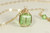 14K yellow gold filled wire wrapped light green peridot crystal cube pendant on chain necklace handmade by Jessica Luu Jewelry