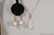 14K rose gold filled wire wrapped white alabaster crystal drop earrings and necklace set handmade by Jessica Luu Jewelry