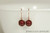 14K rose gold filled wire wrapped dark red bordeaux pearl drop earrings handmade  by Jessica Luu Jewelry