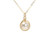 14k yellow gold filled wire wrapped white pearl solitaire pendant on chain necklace handmade by Jessica Luu Jewelry