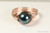 14K rose gold filled wire wrapped 8mm dark Tahitian pearl ring handmade by Jessica Luu Jewelry