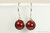 Sterling silver earrings with 8mm dark red pearls handmade by Jessica Luu Jewelry