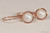 14K rose gold filled wire wrapped iridescent pearlescent white pearl drop earrings handmade by Jessica Luu Jewelry