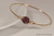14k yellow gold filled wire wrapped bangle bracelet with amethyst purple crystal handmade by Jessica Luu Jewelry