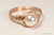 14K rose gold filled wire wrapped ivory creamrose pearl solitaire ring handmade by Jessica Luu Jewelry