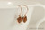 14K rose gold filled wire wrapped smoked topaz brown crystal drop earrings handmade by Jessica Luu Jewelry