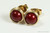 14K yellow gold filled wire wrapped dark red bordeaux pearl stud earrings handmade by Jessica Luu Jewelry
