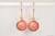 Gold Pink Coral Earrings - Available with Matching Necklace and Other Metal Options