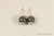 Sterling silver wire wrapped black pearl stud earrings handmade by Jessica Luu Jewelry