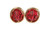 Gold Ruby Red Crystal Stud Earrings - Available in 2 Sizes and Other Metal Options